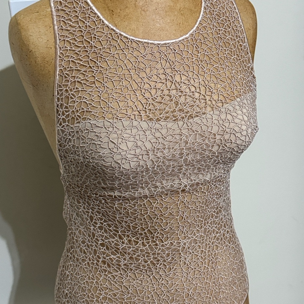 La Perla Blush Lace Zip-Back Bodice